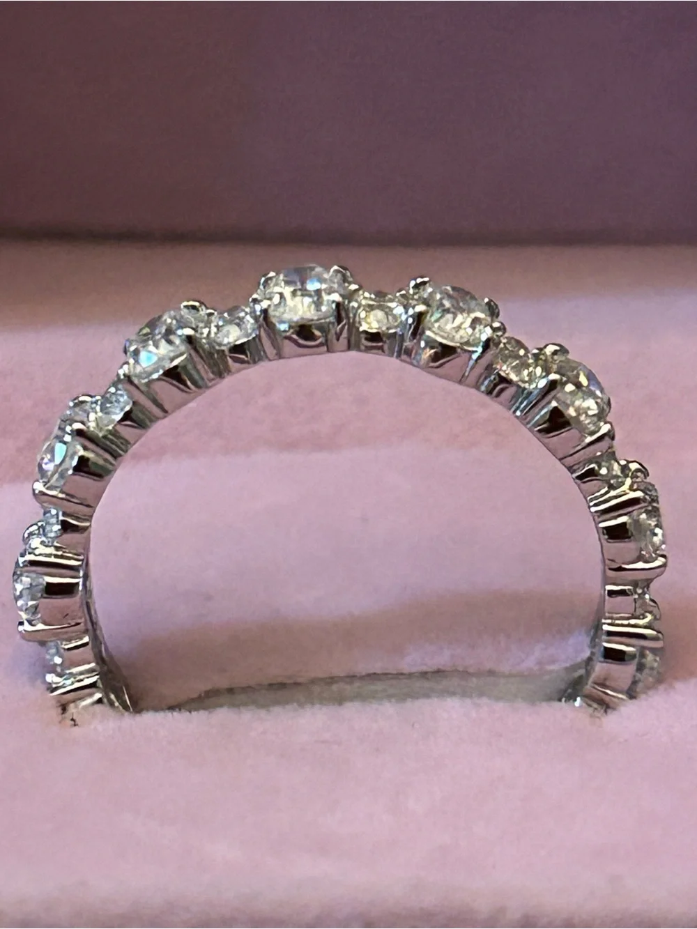 2.00CTW Oval Moissanite Full Eternity Anniversary Band Ring 925 Sterling Silver